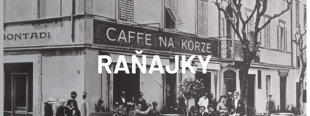 Okenný polep Raňajky pre Kaviareň Na Korze s historickou atmosférou